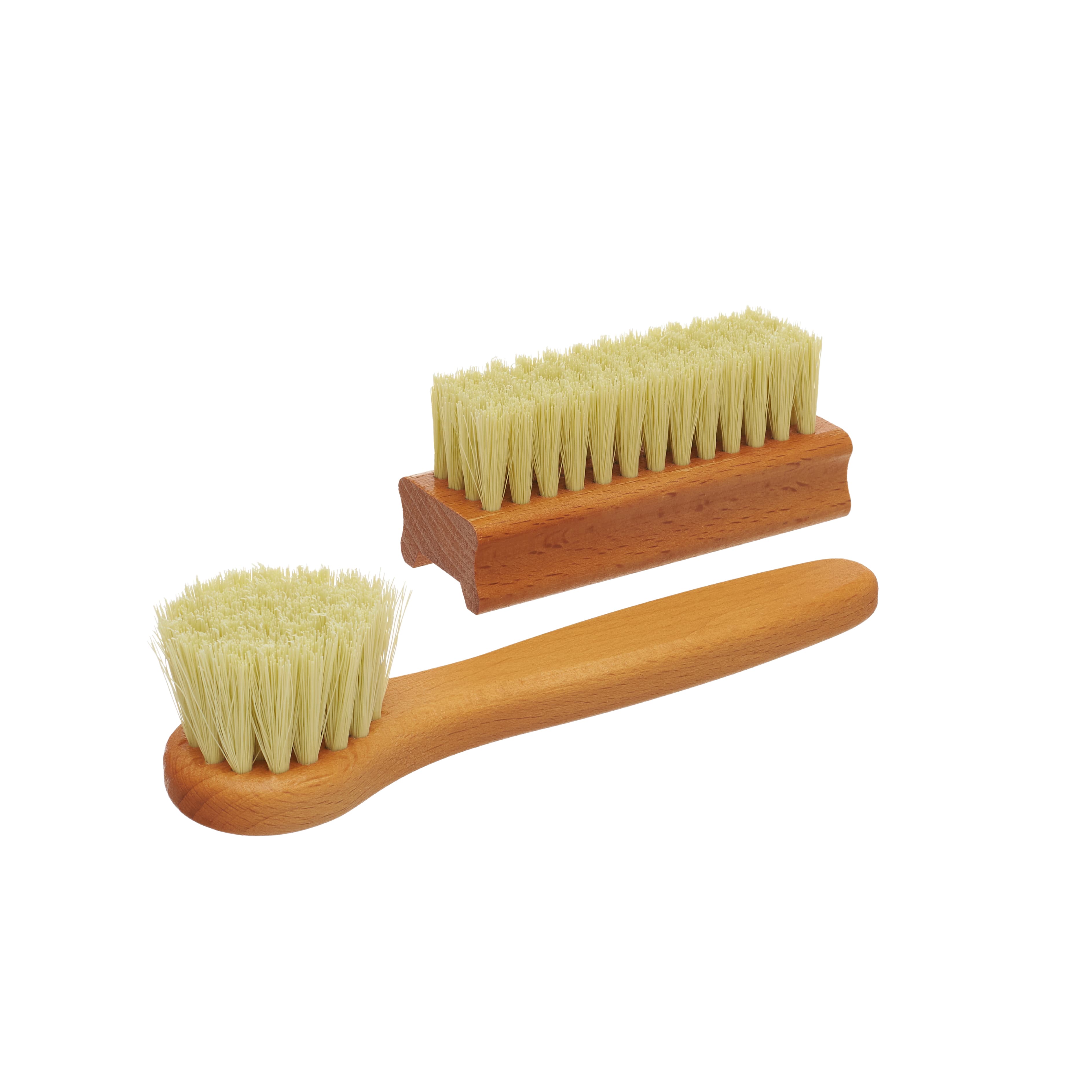 Shoe and Boot Cleaner Brush Set - 2 Brushes for Removing Mud and Heavy Dirt, Wooden Handle Scrub Brushes