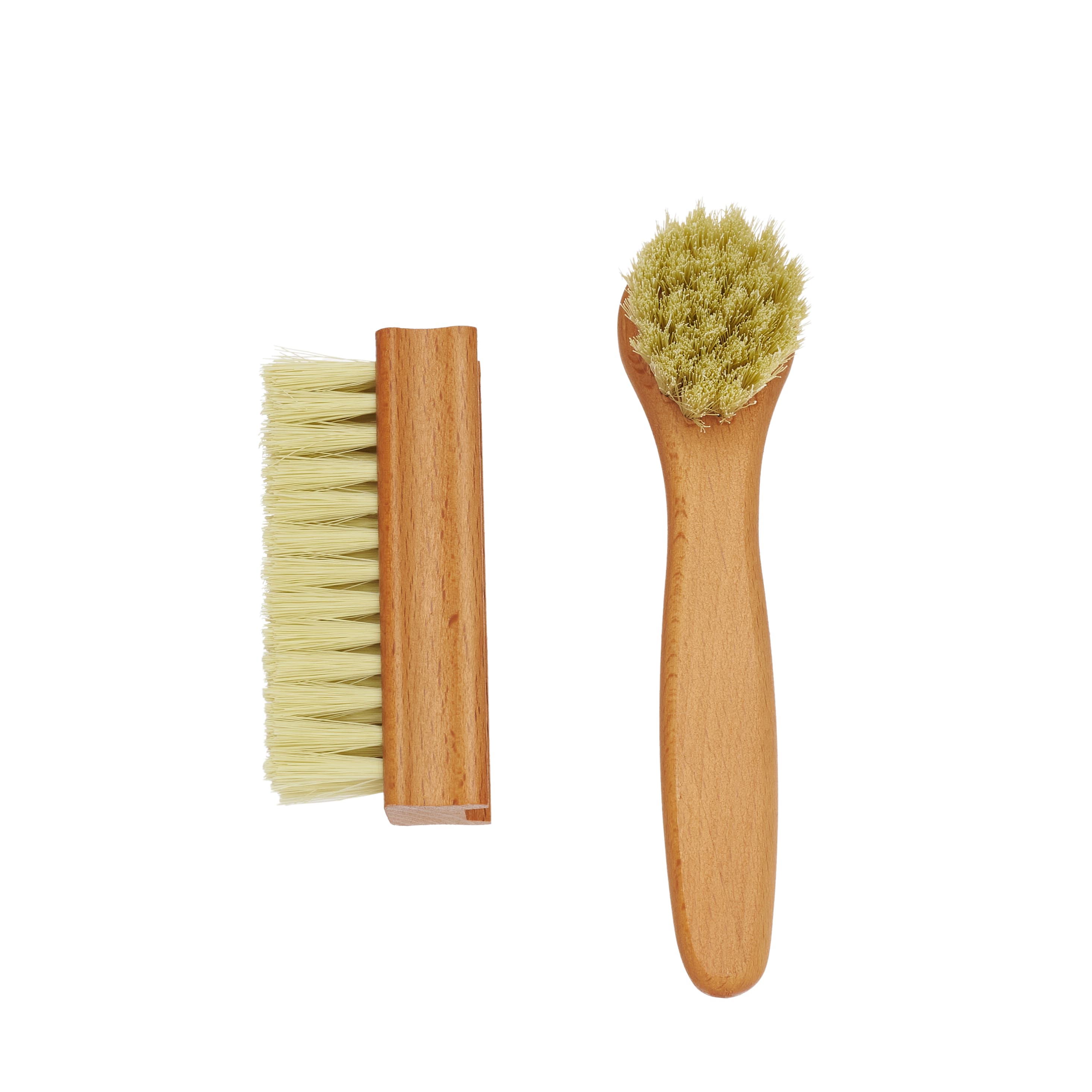 Shoe and Boot Cleaner Brush Set - 2 Brushes for Removing Mud and Heavy Dirt, Wooden Handle Scrub Brushes