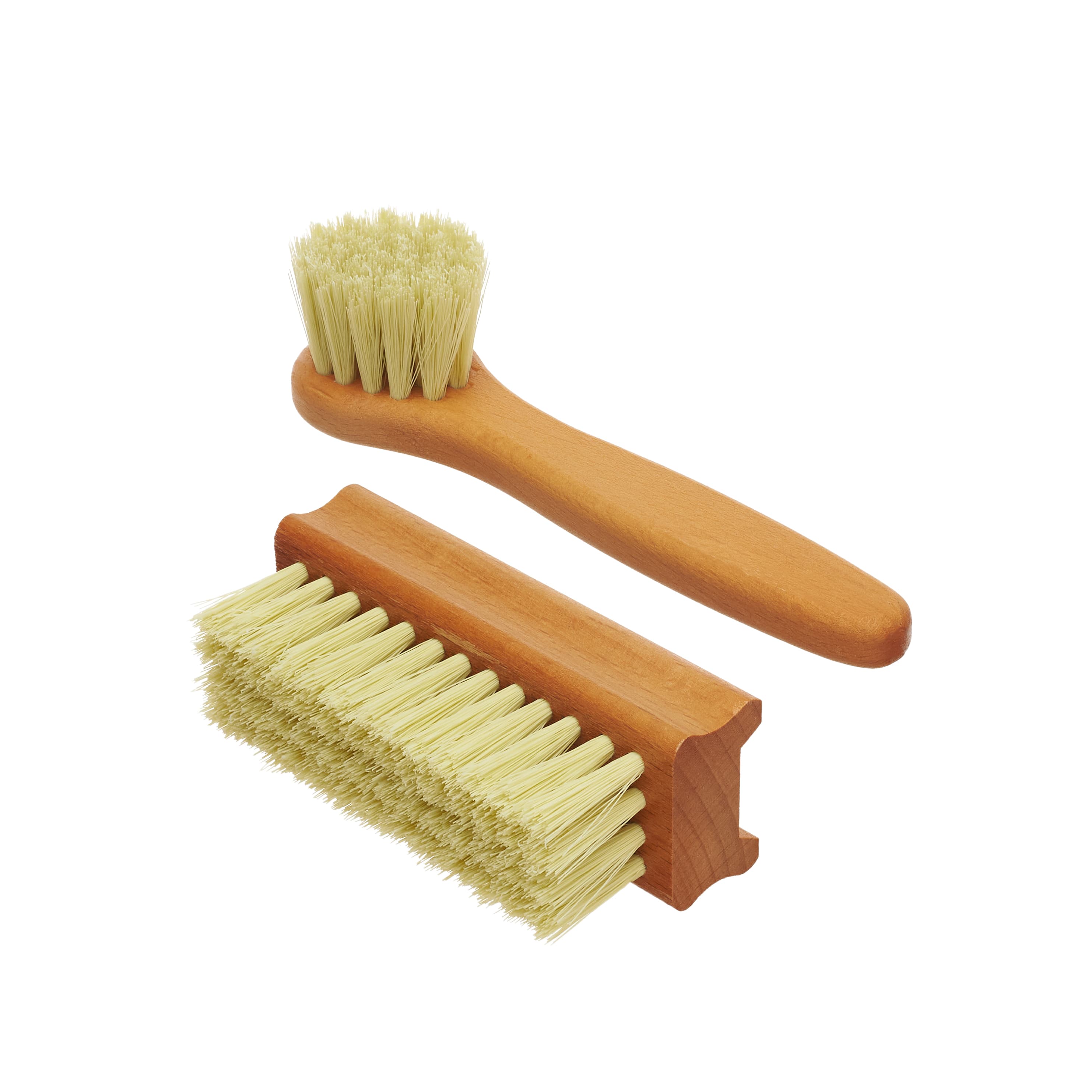 Shoe and Boot Cleaner Brush Set - 2 Brushes for Removing Mud and Heavy Dirt, Wooden Handle Scrub Brushes