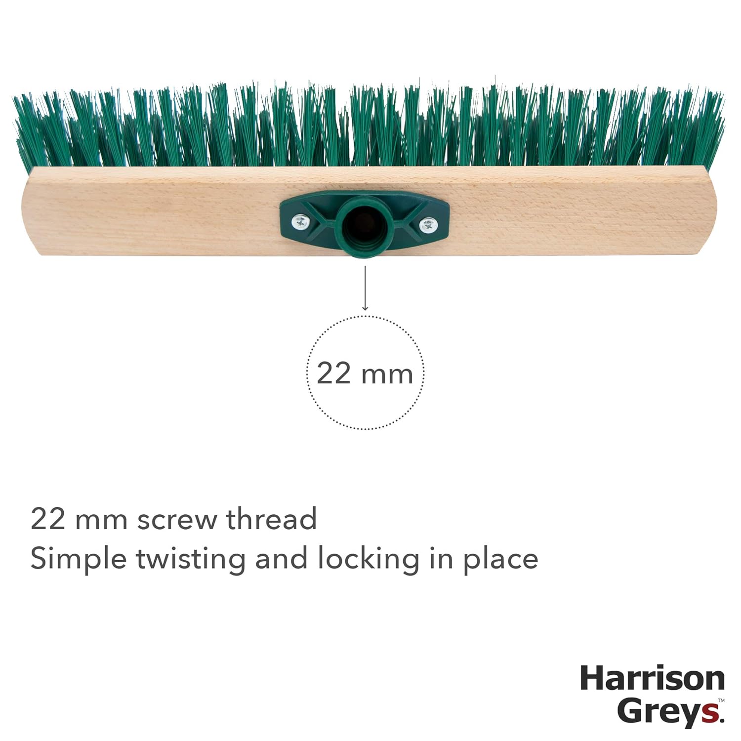Sweeping Brush, Garden Broom Head 16" - Perfect For Yard Brushes and Outdoor Brooms, Hard Bristle Garden Brush