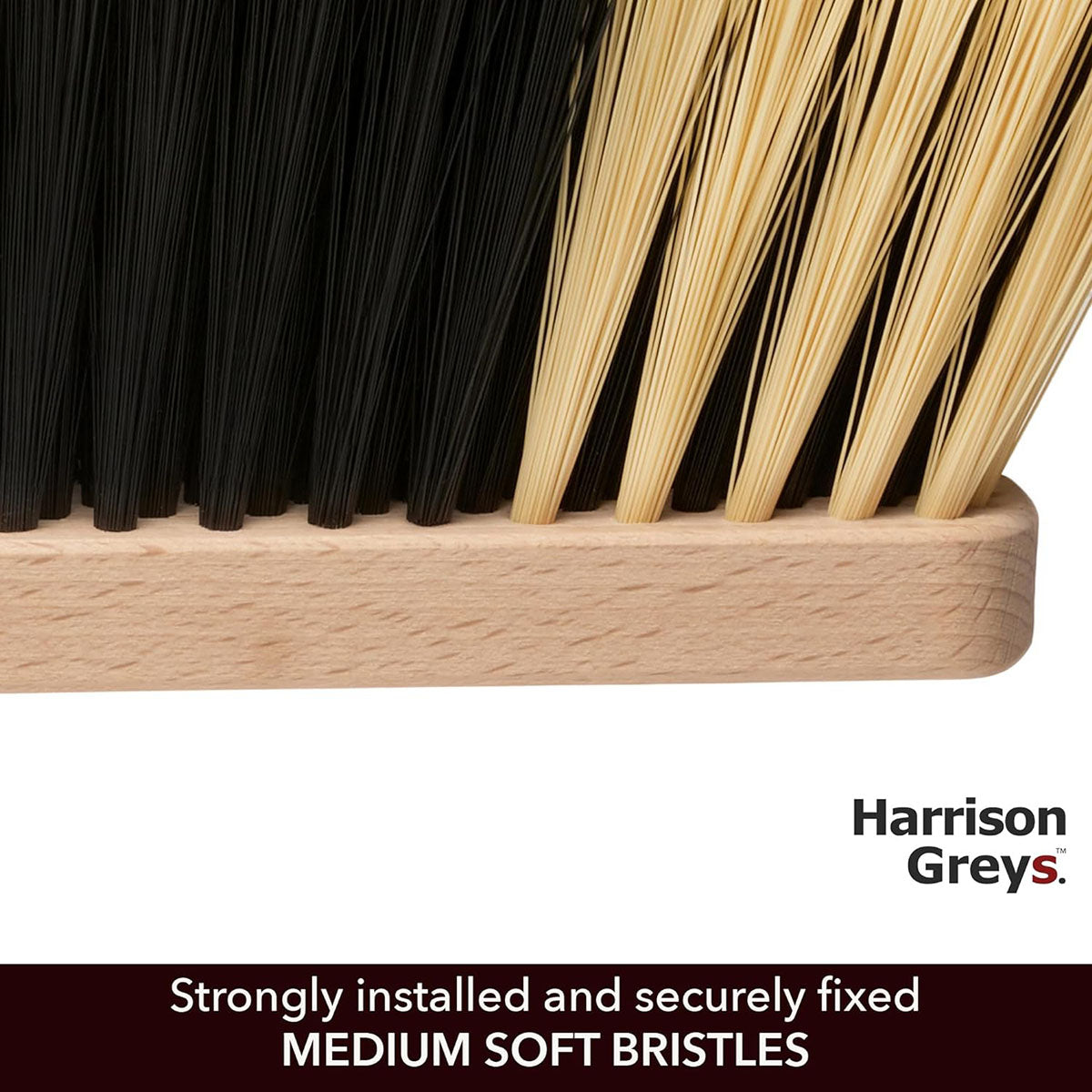 11.2" Hand Broom Medium-Soft Bristles Bench Brush, Sweeping Brush with Wooden Handle