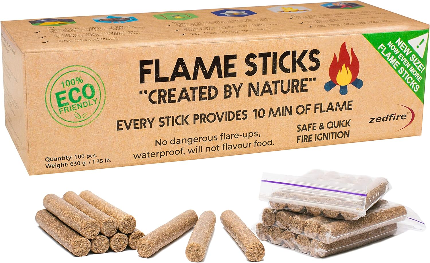 Natural Firestarter for Wood Burners - Eco Fire Lighters for Barbecues, Stoves and Fire Pits