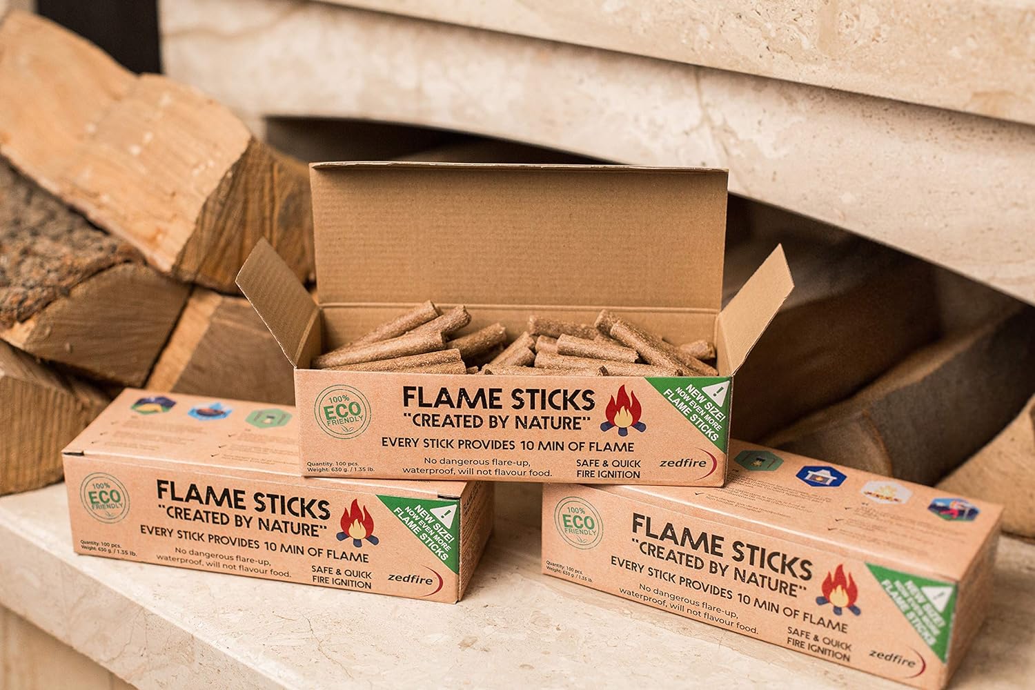 Natural Firestarter for Wood Burners - Eco Fire Lighters for Barbecues, Stoves and Fire Pits